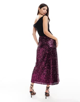 Asos Design Sequin Maxi Skirt