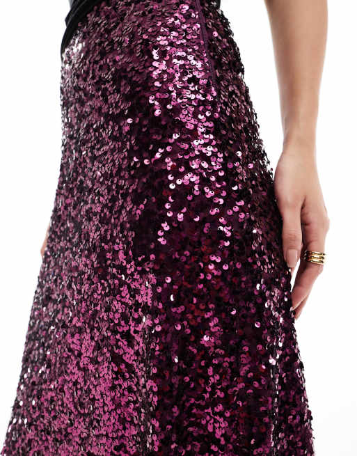 Asos sequin maxi skirt best sale