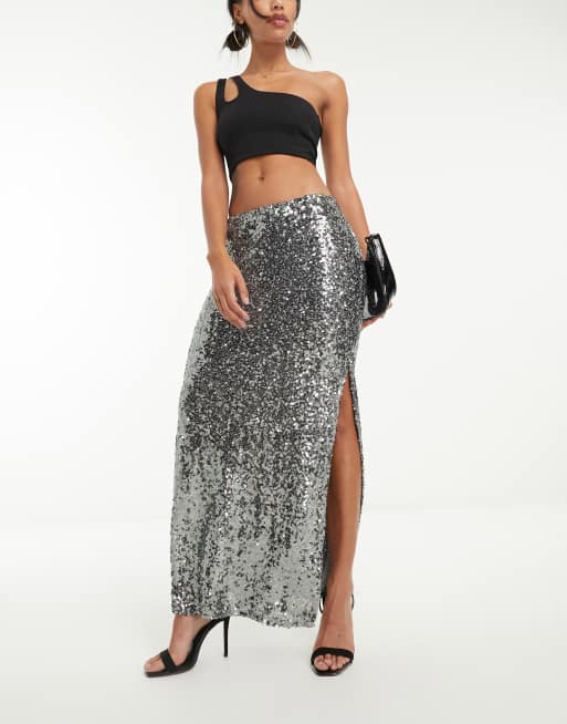 Asos sequin 2025 maxi skirt