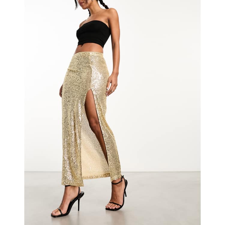 スカート Prada Gold midi skirt with sequins Prada Gold midi skirt with sequins | TheDoubleF