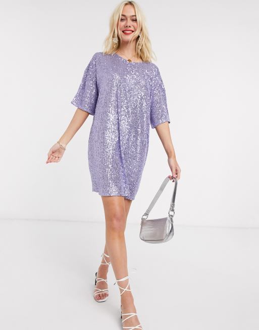 Asos purple 2024 sequin dress