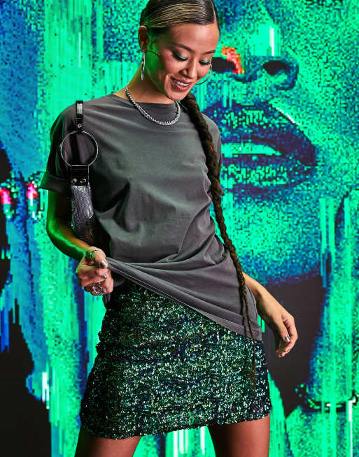 Green 2024 sequin skirt