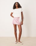 [ASOS DESIGN] ASOS DESIGN sequin mini skort in baby pink XS Baby pink