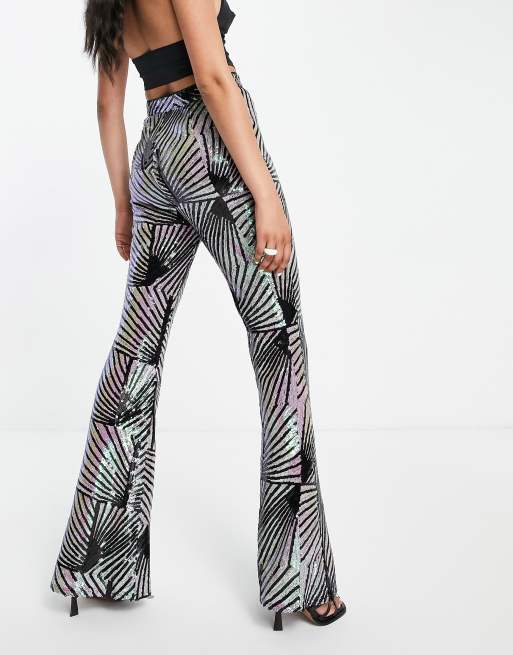 Patterned hot sale flared pants