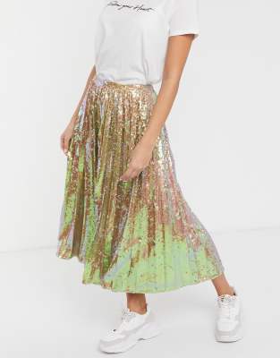 gold skirt asos