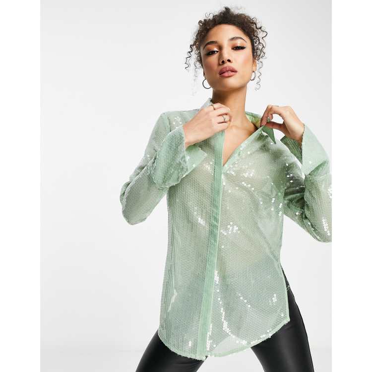 Asos store sequin shirt