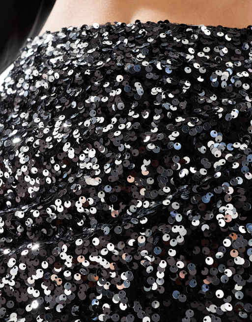ASOS DESIGN sequin skort in black | ASOS