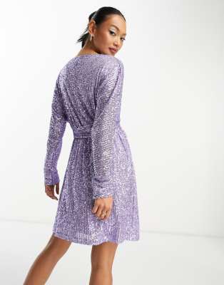 Asos purple shop sequin dress