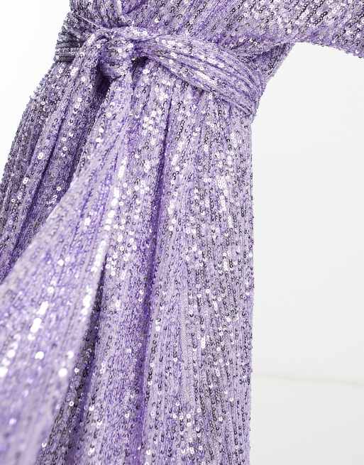 Asos purple hot sale sequin dress