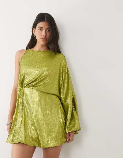 mini olive green dress SPINE OPEN BACK SIDE DROP (MINI DRESS) and more. Olive Cap Sleeve Sweetheart Mini
