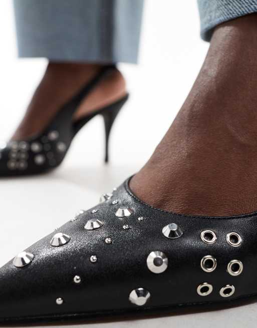 Mid heel studded shoes hotsell