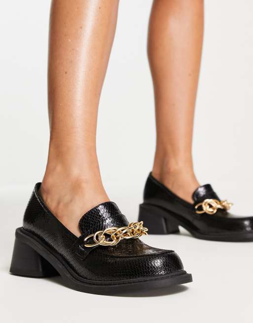 Asos hot sale heeled loafers