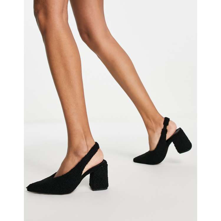 Black block on sale heel slingback shoes