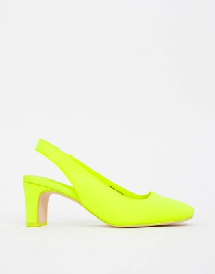 neon mid heels