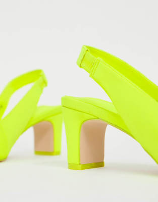 neon mid heels