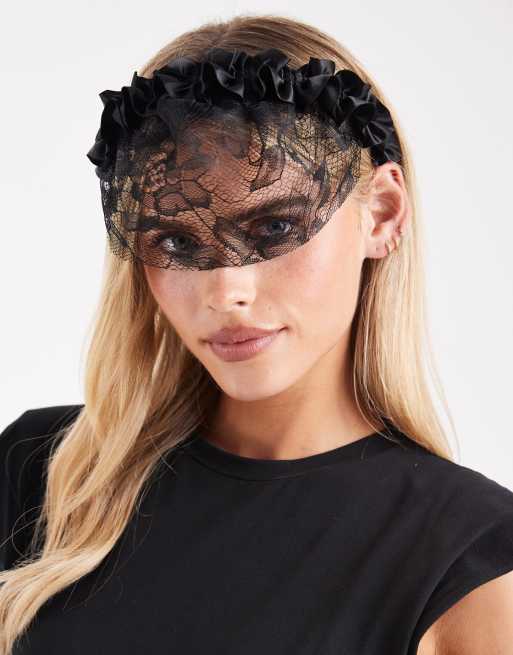 ASOS DESIGN - Serre-tête avec détail voile orné de dentelle