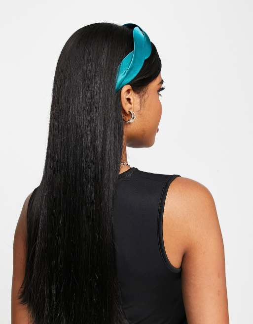 ASOS DESIGN - Serre-tête avec motif tressé en satin - Émeraude, 2 de 4