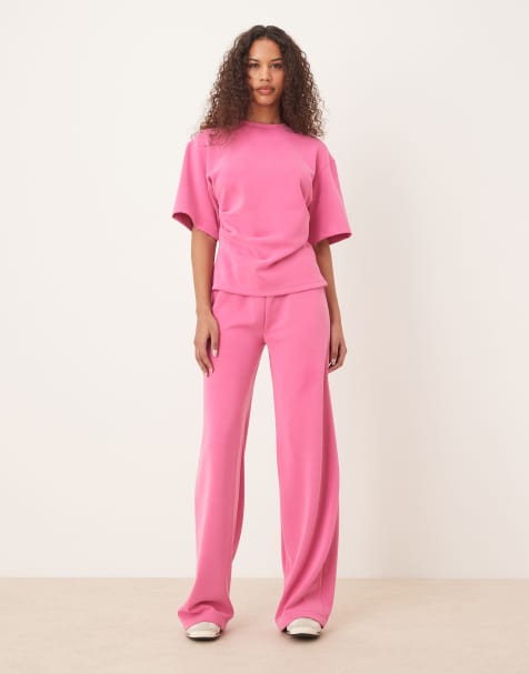 ASOS DESIGN – Set aus Cupro in Rosa - view 1