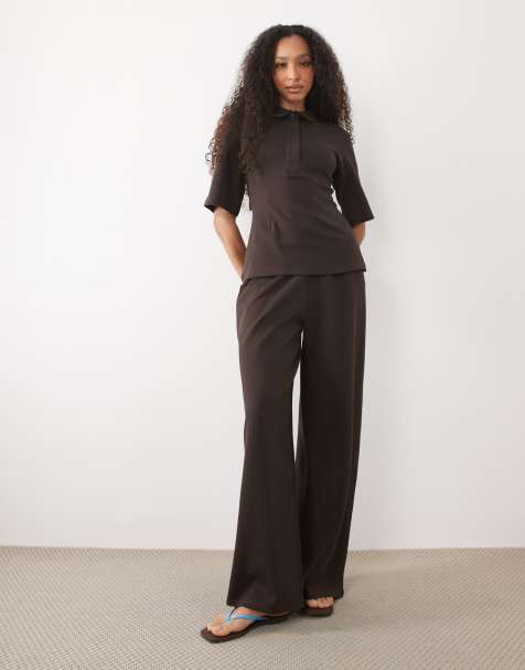 ASOS DESIGN – Set aus Interlock in Schokobraun - view 1