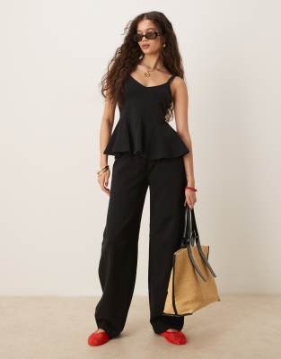 ASOS DESIGN – Set aus Interlock-Stoff in Schwarz - view 1