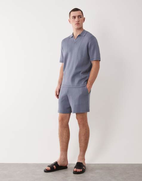 ASOS DESIGN – Set aus kompaktem Strick in Blau - view 1