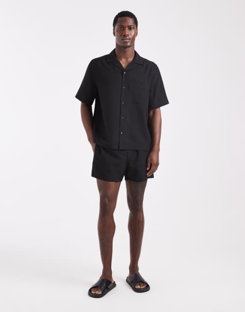 ASOS DESIGN – Set aus Leinen in Schwarz 1 - view 1