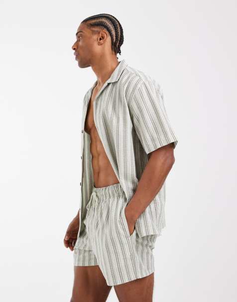 ASOS DESIGN – Set aus Seersucker in Salbeigrün - view 1