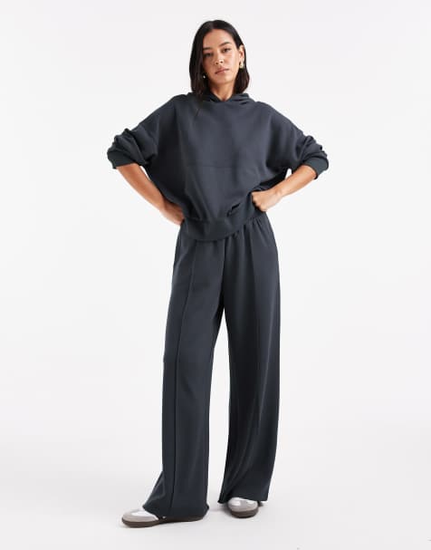 ASOS DESIGN – Set aus weichem Cupro in Anthrazit - view 1