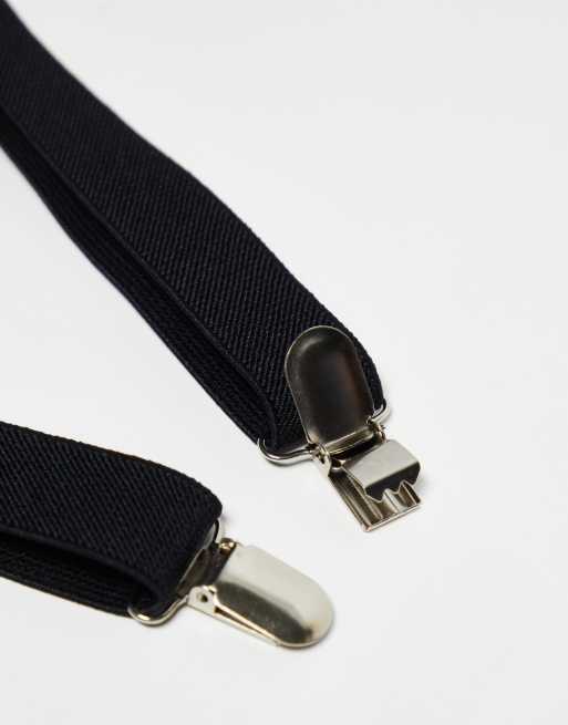 ASOS DESIGN - Set con farfallino e bretelle nero, 3 di 4