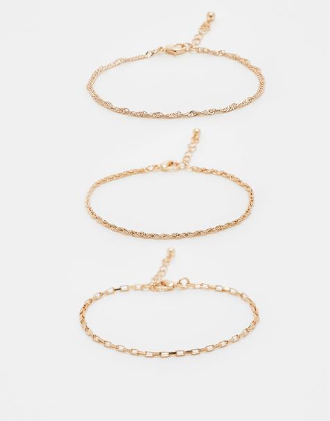 ASOS DESIGN - Set da 3 bracciali a catenina dorati - view 1