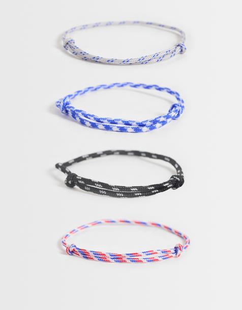 ASOS DESIGN set da 4 bracciali con tirante in corda multicolore - view 1