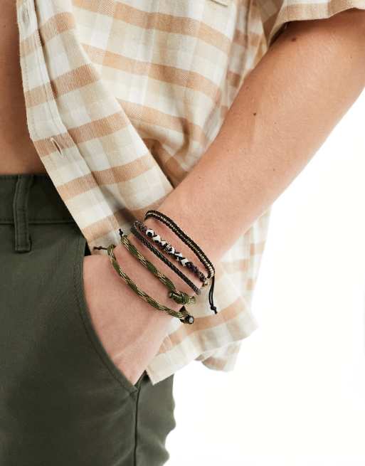 ASOS DESIGN - Set da 5 bracciali in corda multicolore