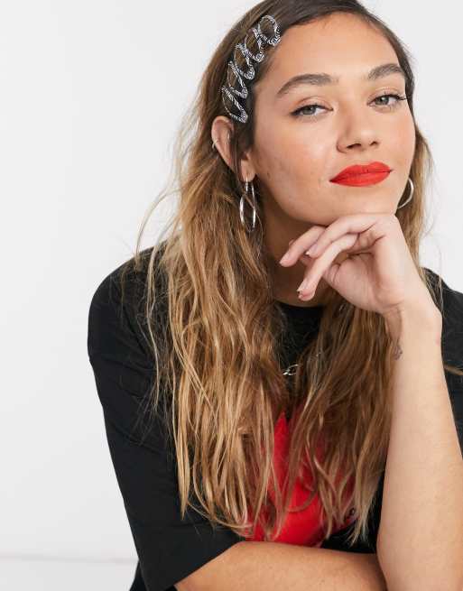 ASOS DESIGN - Set da 6 fermagli per capelli zebrati