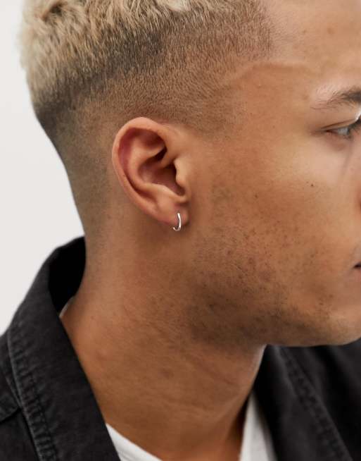 ASOS DESIGN - Set di orecchini a cerchio in argento sterling da 12 mm e 9 mm, 3 di 4
