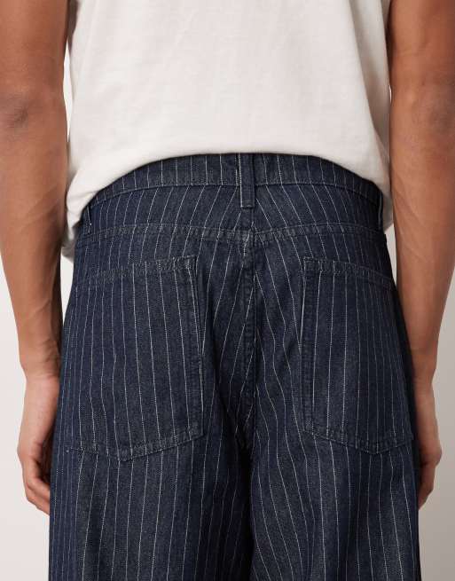 ASOS DESIGN set extremt baggy randiga jeans i rå tvätt, 5 av 5