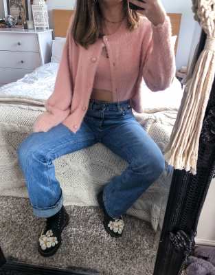 fluffy cardigan set
