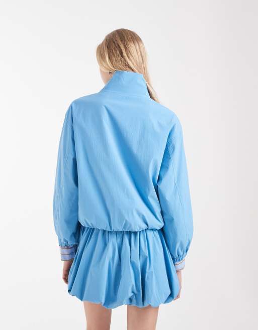 ASOS DESIGN set i papperstouch-poplin med vindjacka i aqua, 4 av 8