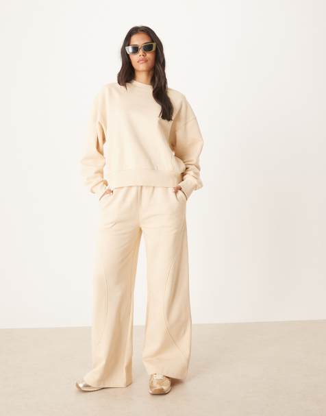 ASOS DESIGN – Set in Beige mit Nahtdetails - view 1