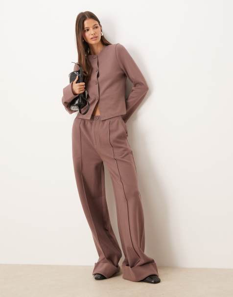 ASOS DESIGN set in brown with turnback detail - view 1