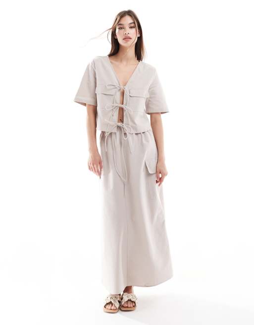 ASOS DESIGN – Set in gebrochenem Weiß