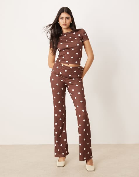 ASOS DESIGN – Set in gepunktetem Braun - view 1