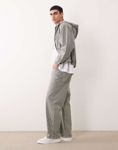 ASOS DESIGN set in gray and white stripe - view 1