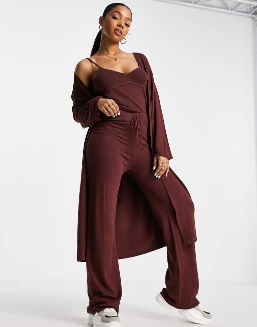 ASOS DESIGN set maxi cardigan in brown | ASOS