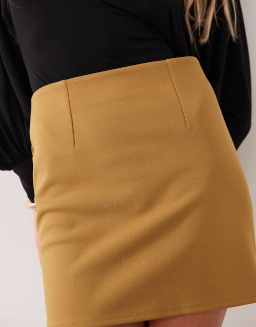 ASOS DESIGN set med bondad minikjol i gyllene khaki, 3 av 5