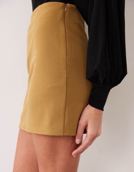 ASOS DESIGN set med bondad minikjol i gyllene khaki, 5 av 5