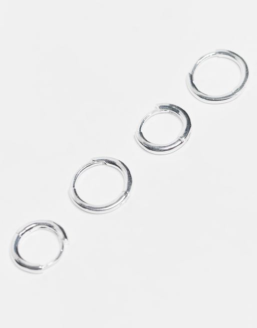 ASOS DESIGN – Set med creoler i sterlingsilver, 10mm och 12mm, 2-pack, 2 av 4