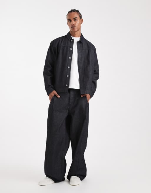 ASOS DESIGN – Circular Design Collection – Indigoblått set med veck, 2 av 3