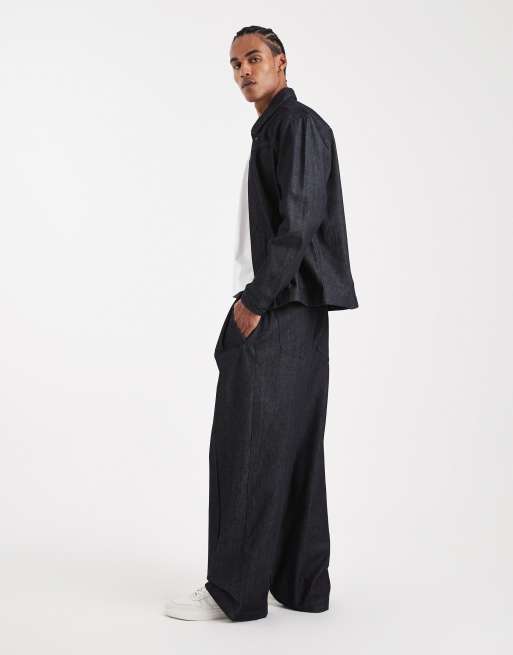 ASOS DESIGN set med kraftiga extremt baggy jeans i indigo med veck, 2 av 5