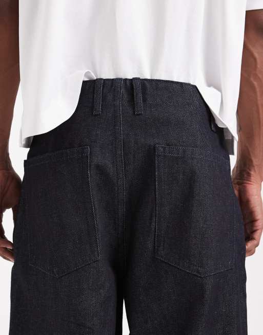 ASOS DESIGN set med kraftiga extremt baggy jeans i indigo med veck, 4 av 5