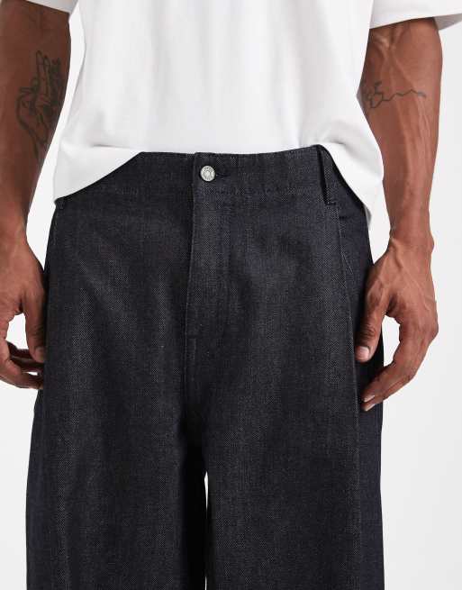 ASOS DESIGN set med kraftiga extremt baggy jeans i indigo med veck, 5 av 5